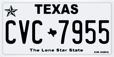 TX license plate CVC7955