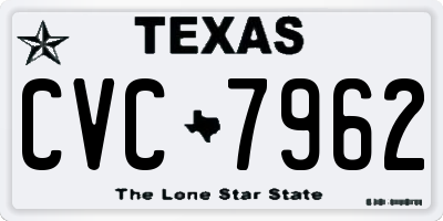 TX license plate CVC7962