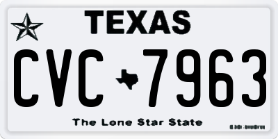 TX license plate CVC7963
