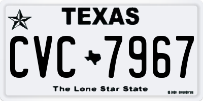 TX license plate CVC7967