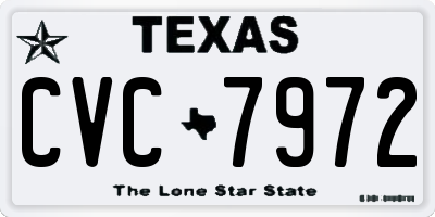 TX license plate CVC7972