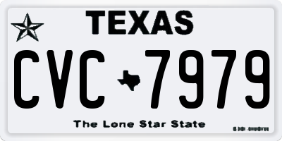TX license plate CVC7979