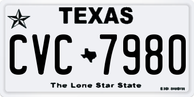 TX license plate CVC7980