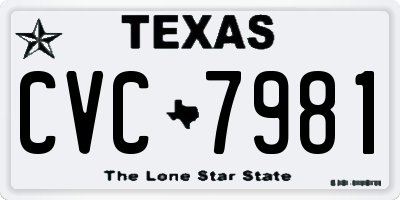 TX license plate CVC7981