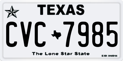 TX license plate CVC7985