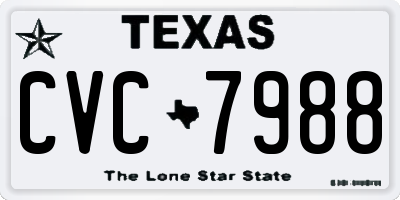 TX license plate CVC7988