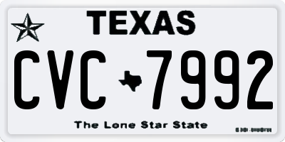 TX license plate CVC7992