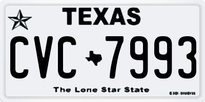 TX license plate CVC7993