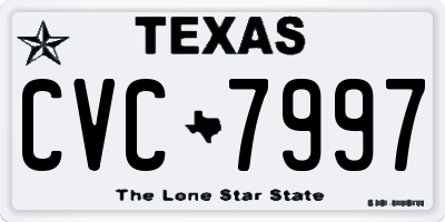 TX license plate CVC7997