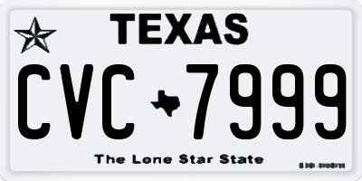 TX license plate CVC7999