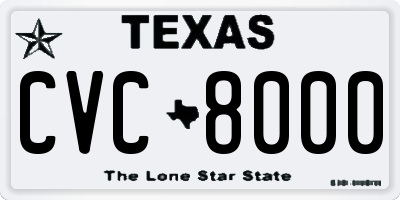 TX license plate CVC8000