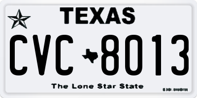 TX license plate CVC8013