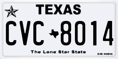 TX license plate CVC8014