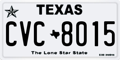 TX license plate CVC8015