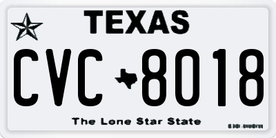 TX license plate CVC8018