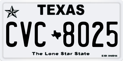 TX license plate CVC8025