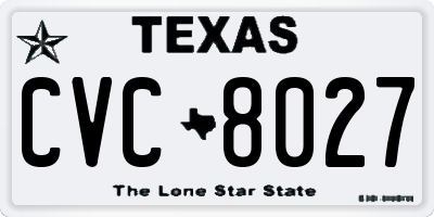 TX license plate CVC8027