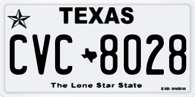 TX license plate CVC8028