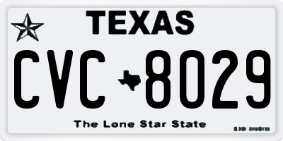 TX license plate CVC8029