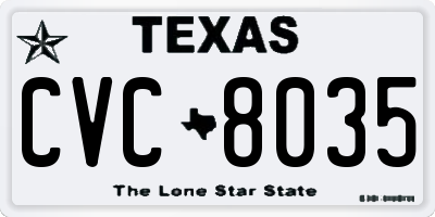 TX license plate CVC8035