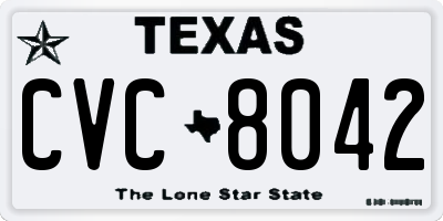 TX license plate CVC8042