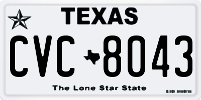 TX license plate CVC8043
