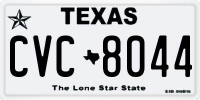 TX license plate CVC8044