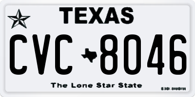 TX license plate CVC8046