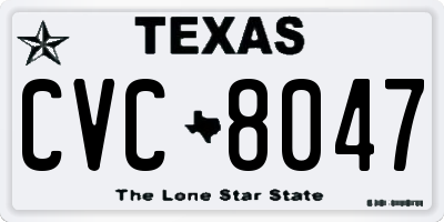 TX license plate CVC8047