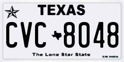 TX license plate CVC8048