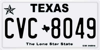 TX license plate CVC8049