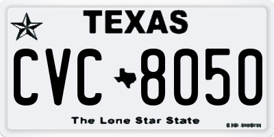 TX license plate CVC8050