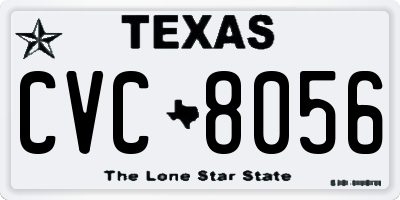 TX license plate CVC8056