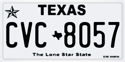TX license plate CVC8057