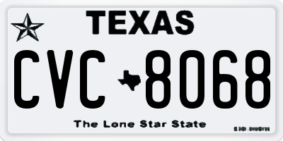 TX license plate CVC8068