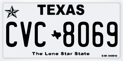 TX license plate CVC8069