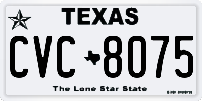 TX license plate CVC8075