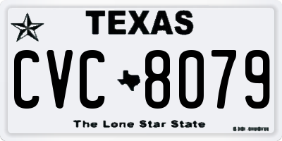 TX license plate CVC8079