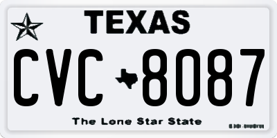 TX license plate CVC8087