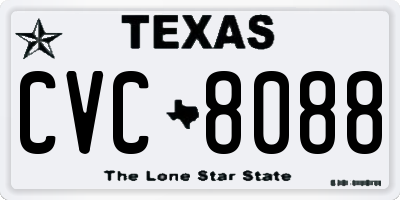 TX license plate CVC8088