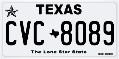 TX license plate CVC8089
