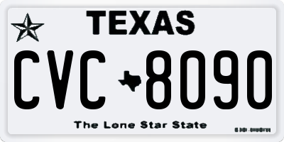 TX license plate CVC8090