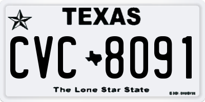 TX license plate CVC8091