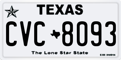 TX license plate CVC8093