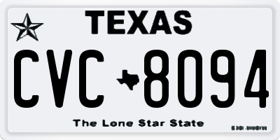 TX license plate CVC8094