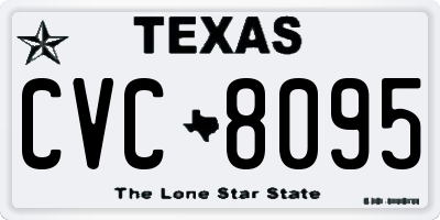 TX license plate CVC8095