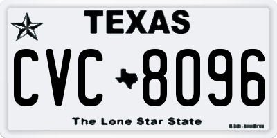 TX license plate CVC8096