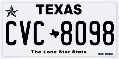 TX license plate CVC8098