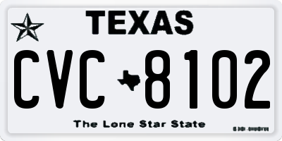 TX license plate CVC8102