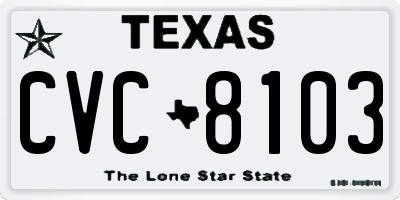 TX license plate CVC8103